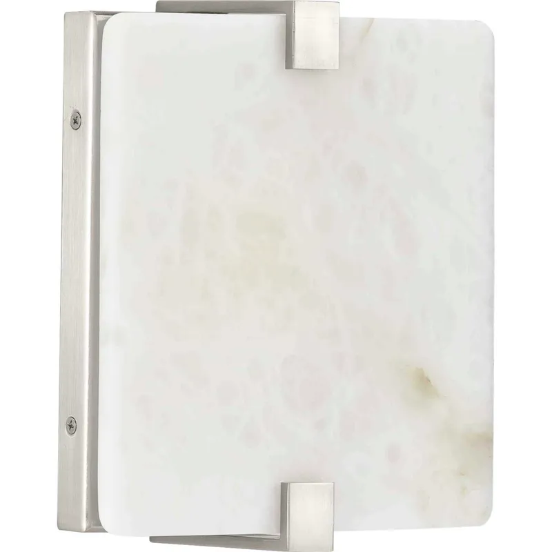 LED Alabaster Stone LED 8 inch Brushed Nickel ADA Wall Sconce Wall Light, Progress LED