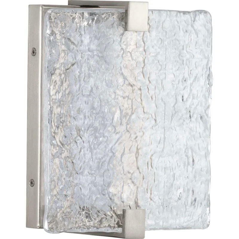 LED Stone Glass LED 8 inch Brushed Nickel ADA Wall Sconce Wall Light, Progress LED
