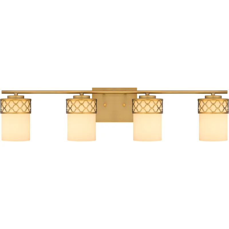 Tenley 4 Light 32 inch Aged Brass Bath Light Wall Light, Extra Large