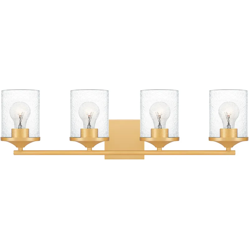 Abner 4 Light 28 inch Aged Brass Bath Light Wall Light