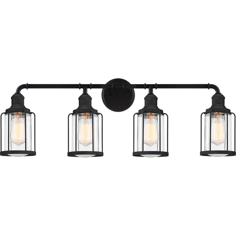Ludlow 4 Light 34 inch Earth Black Bath Light Wall Light