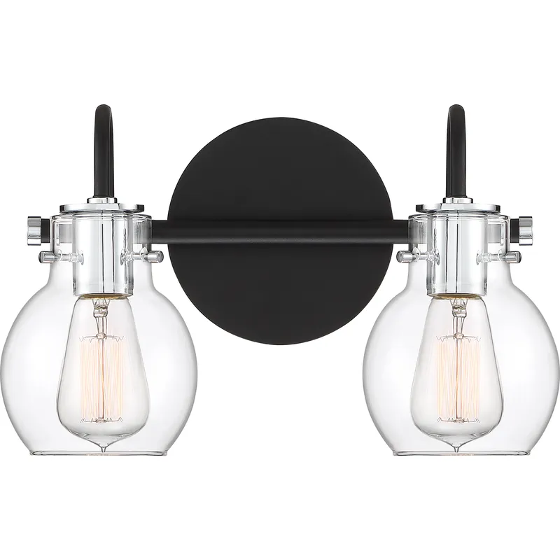 Andrews 2 Light 14 inch Earth Black Bath Light Wall Light, Medium