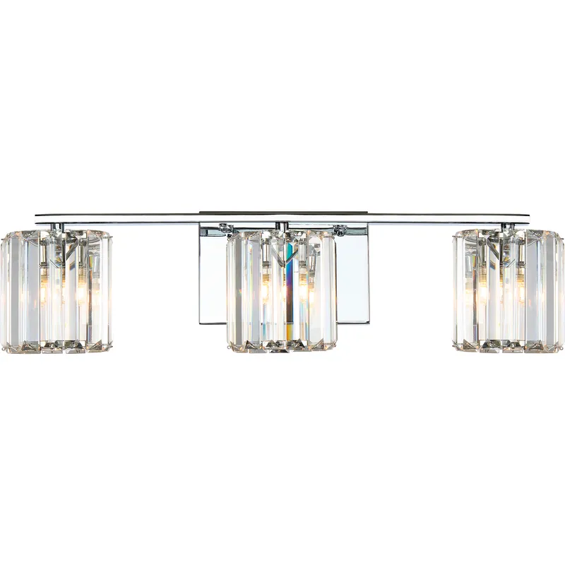 Divine 3 Light 23 inch Polished Chrome Bath Light Wall Light, Large