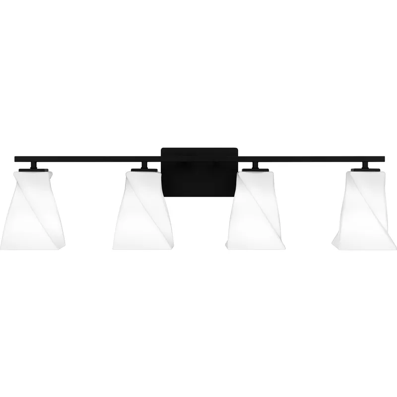 Stetson 4 Light 34.25 inch Matte Black Bath Light Wall Light, Extra Large
