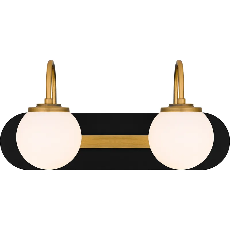 Desmond 2 Light 18 inch Matte Black Bath Light Wall Light, Medium