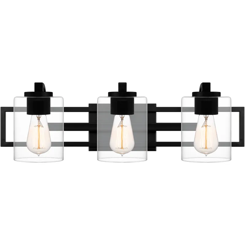 Lansdowne 3 Light 24 inch Matte Black Bath Light Wall Light