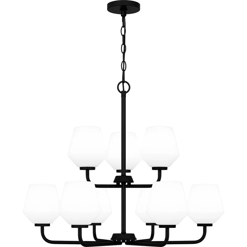Nielson 9 Light 28.5 inch Matte Black Chandelier Ceiling Light