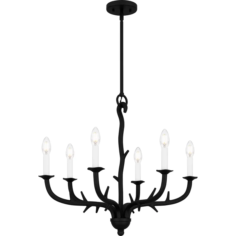 Oakley 6 Light 25 inch Earth Black Chandelier Ceiling Light