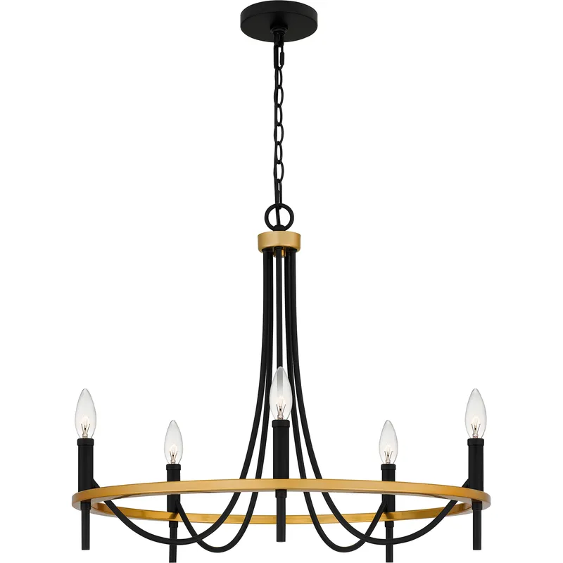Legare 5 Light 26 inch Matte Black Chandelier Ceiling Light