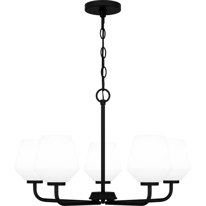 Nielson 5 Light 25 inch Matte Black Chandelier Ceiling Light