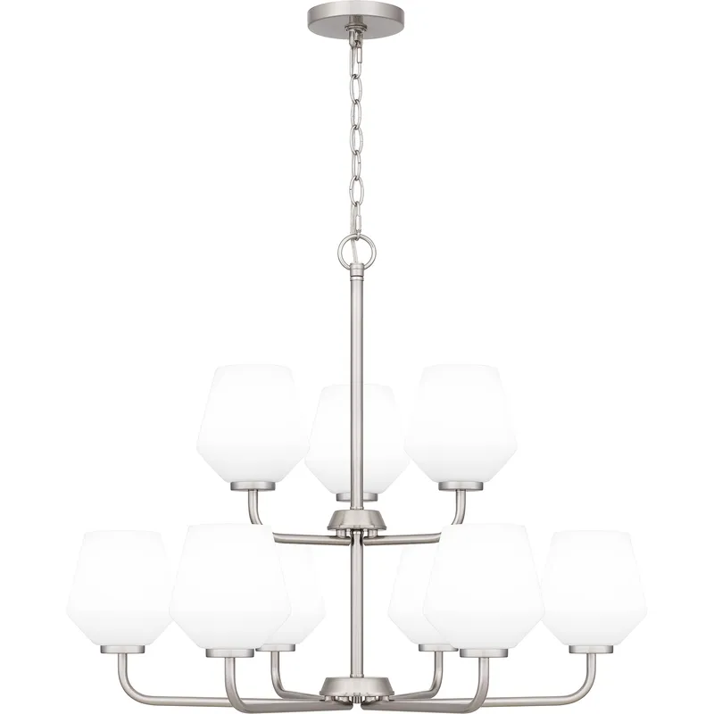 Nielson 9 Light 28.5 inch Brushed Nickel Chandelier Ceiling Light