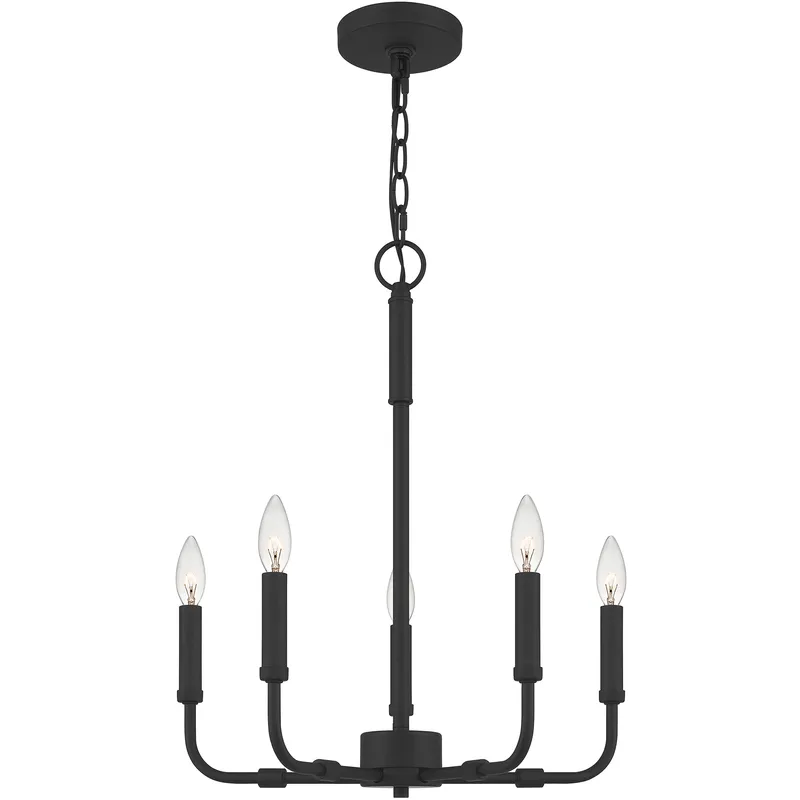 Abner 5 Light 18 inch Matte Black Chandelier Ceiling Light
