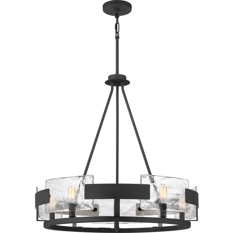 Stratum 5 Light 26 inch Royal Ebony Chandelier Ceiling Light