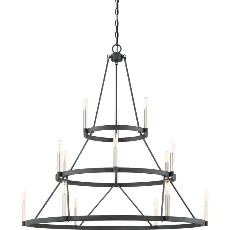 Doran 15 Light 40.25 inch Mottled Black Chandelier Ceiling Light