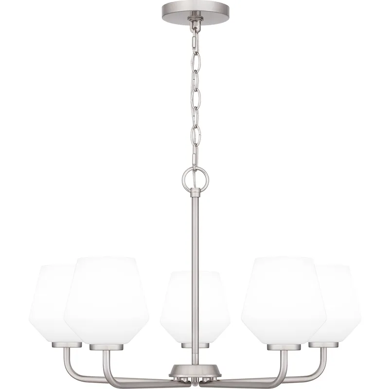 Nielson 5 Light 25 inch Brushed Nickel Chandelier Ceiling Light