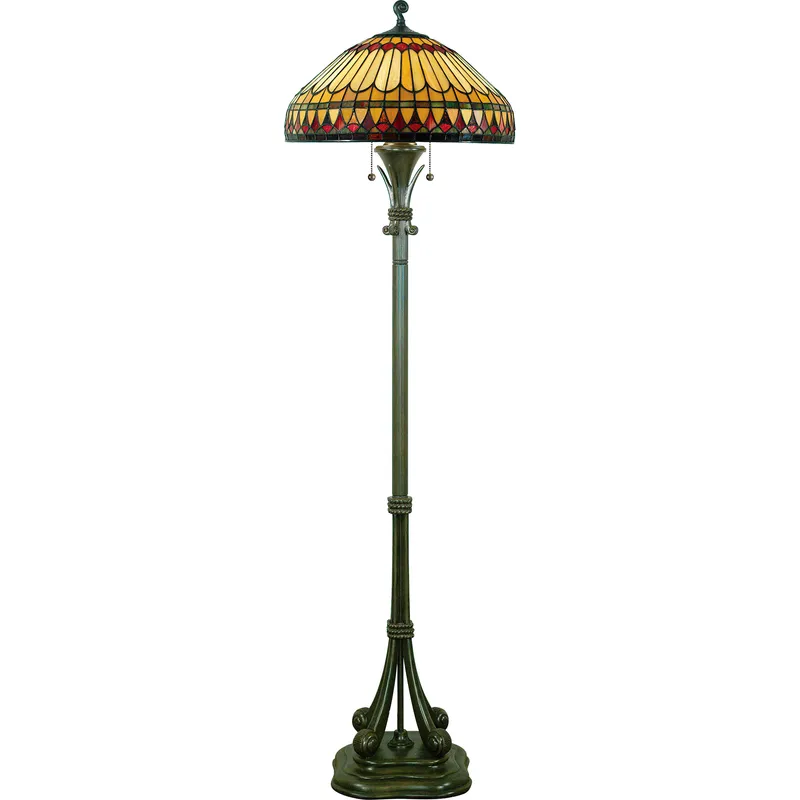 West End 60 inch 100.00 watt Brushed Bullion Floor Lamp Portable Light, Naturals