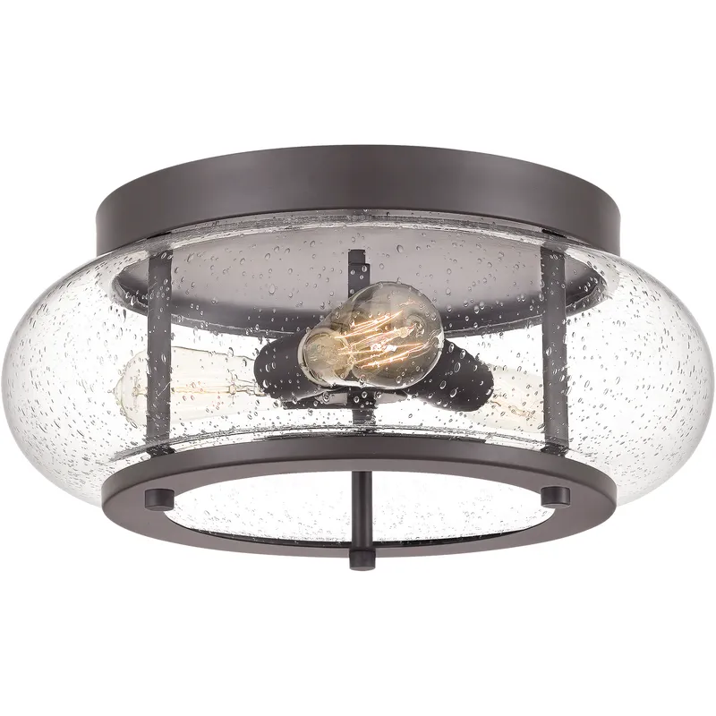 Trilogy 3 Light 16 inch Old Bronze Flush Mount Ceiling Light