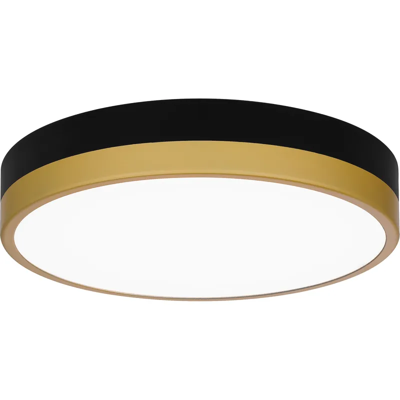 Weldin LED 11 inch Matte Black Gold Flush Mount Ceiling Light