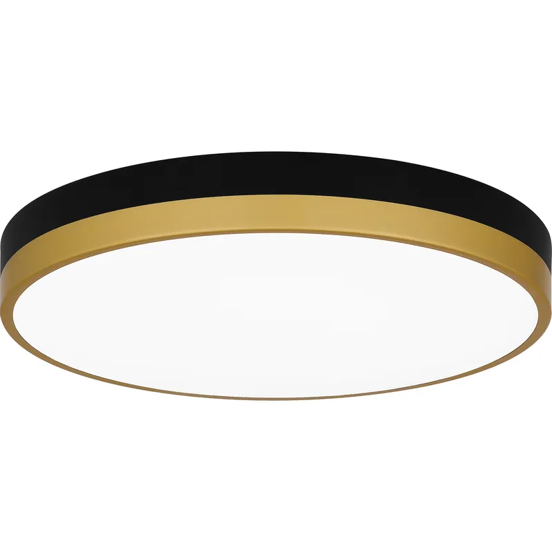 Weldin LED 15 inch Matte Black Gold Flush Mount Ceiling Light