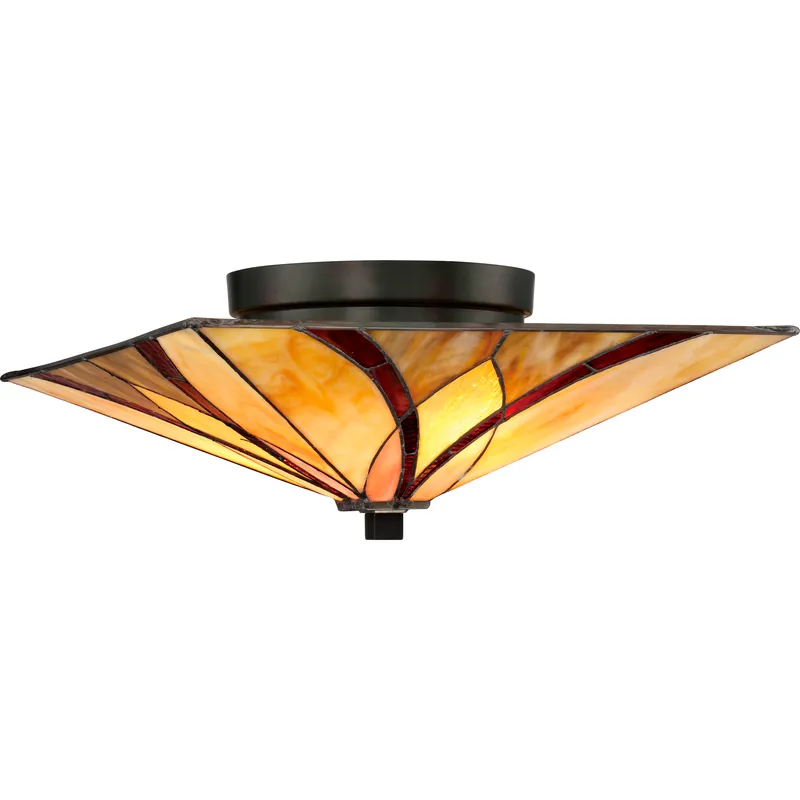 Asheville 2 Light 15 inch Valiant Bronze Flush Mount Ceiling Light, Naturals