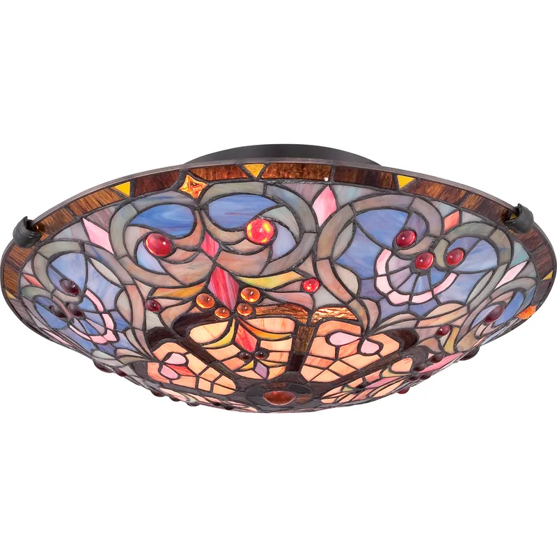 Carroll 2 Light 17 inch Vintage Bronze Flush Mount Ceiling Light, Naturals