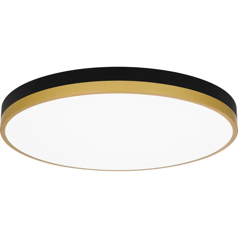 Weldin LED 20 inch Matte Black Gold Flush Mount Ceiling Light