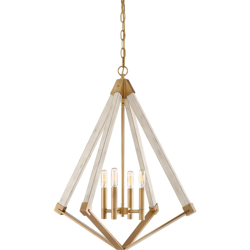 Viewpoint 4 Light 24 inch Weathered Brass Foyer Chandelier Ceiling Light