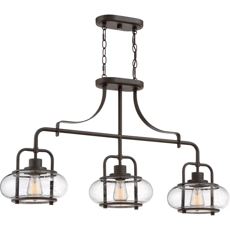 Trilogy 3 Light 38 inch Old Bronze Island Chandelier Ceiling Light