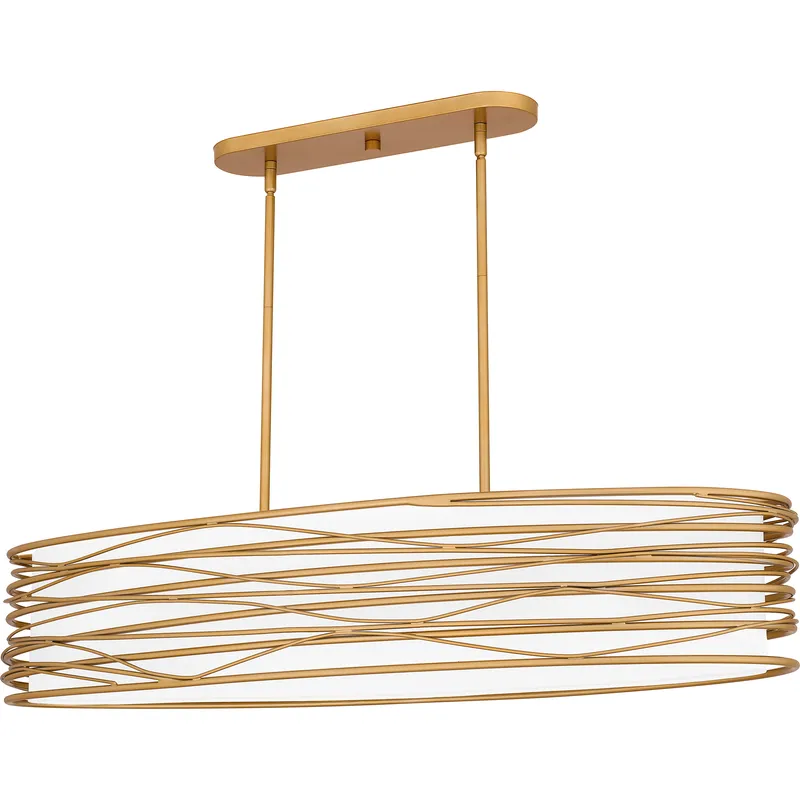 Spiral 5 Light 42 inch Light Gold Island Light Ceiling Light, Medium