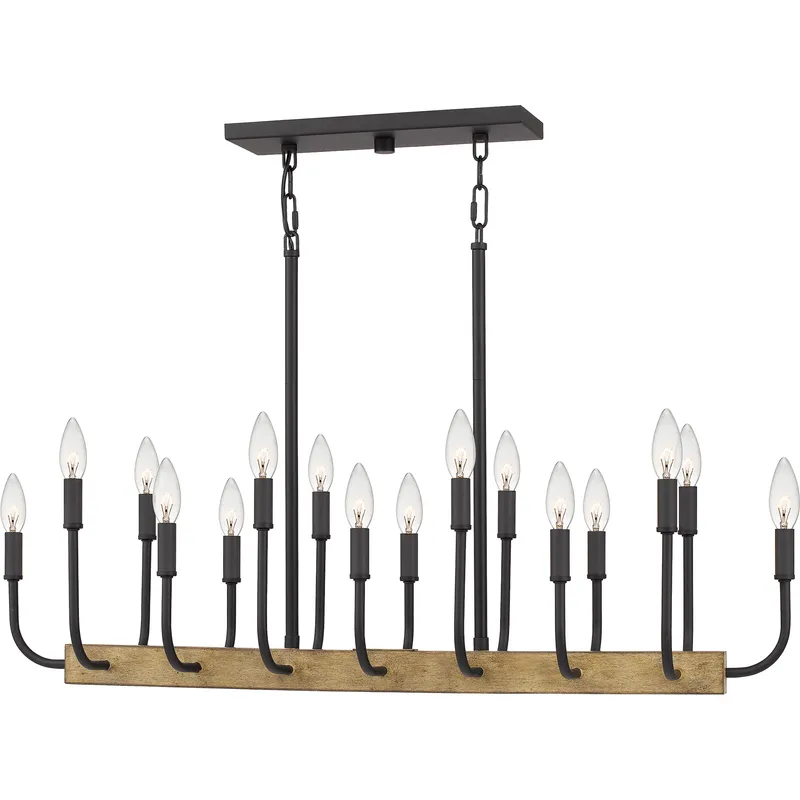 Coda 16 Light 39 inch Matte Black Island Light Ceiling Light