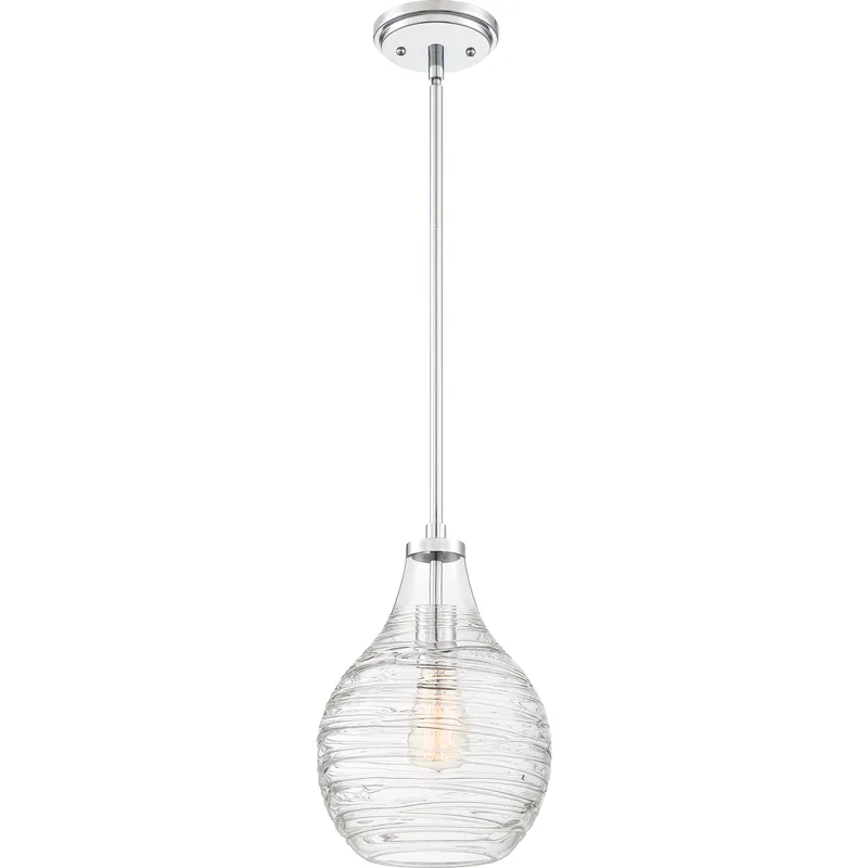 Genie 1 Light 8.75 inch Polished Chrome Mini Pendant Ceiling Light