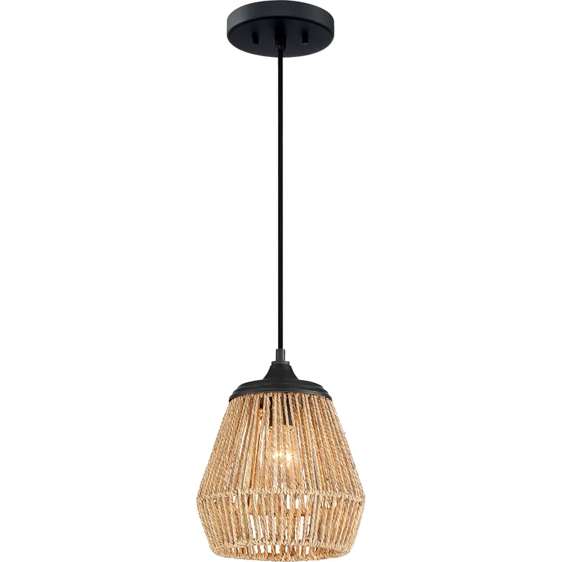 Romain 1 Light 8.75 inch Earth Black Mini Pendant Ceiling Light