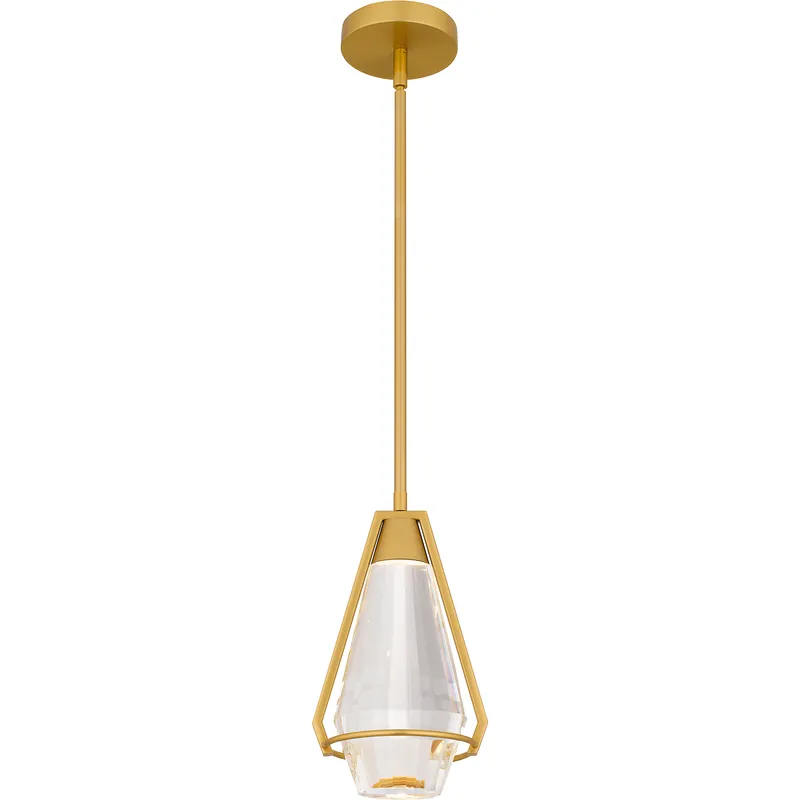 Luca LED 7 inch Brushed Gold Mini Pendant Ceiling Light, Small