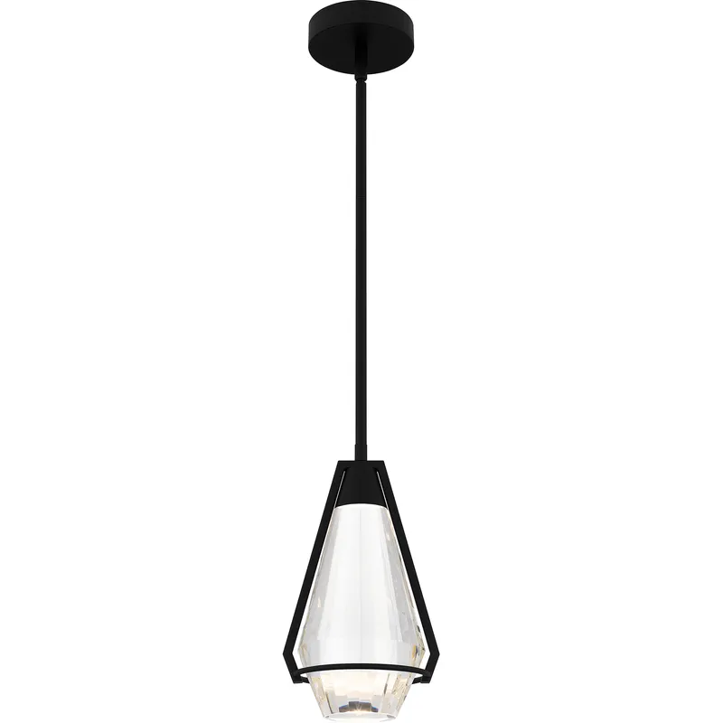 Luca LED 7 inch Matte Black Mini Pendant Ceiling Light, Small