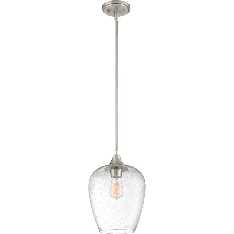 Towne 1 Light 10 inch Brushed Nickel Mini Pendant Ceiling Light