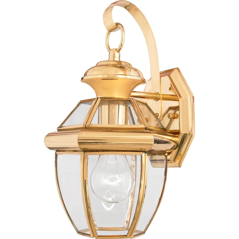 Newbury 1 Light 11.5 inch Polished Brass Outdoor Wall Lantern