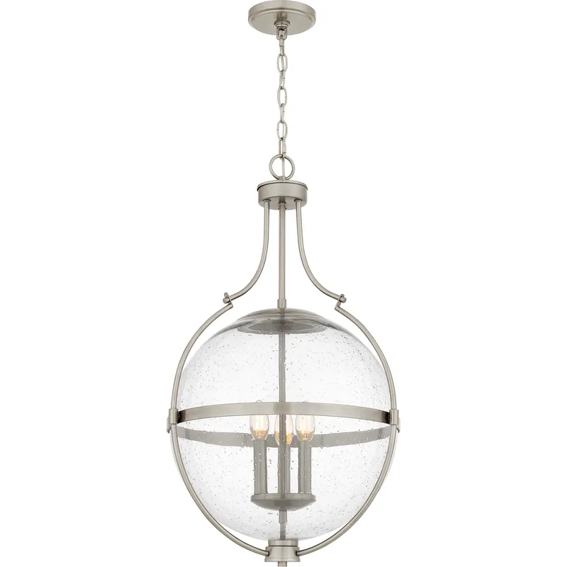 Chicago 3 Light 17.5 inch Brushed Nickel Pendant Ceiling Light, Large