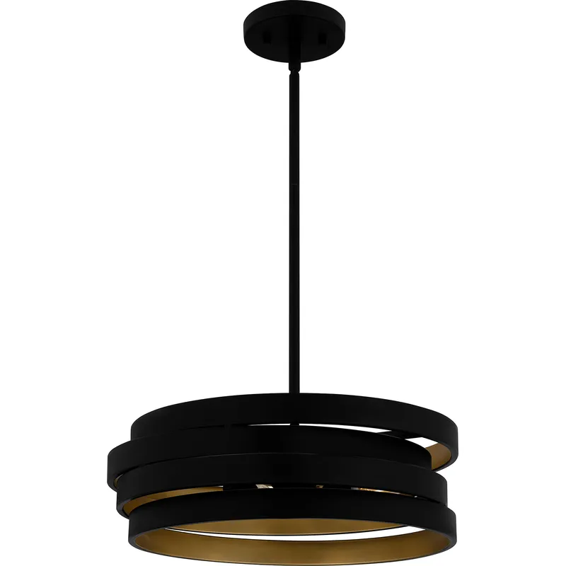 Berner 3 Light 16 inch Matte Black Pendant Ceiling Light, Large