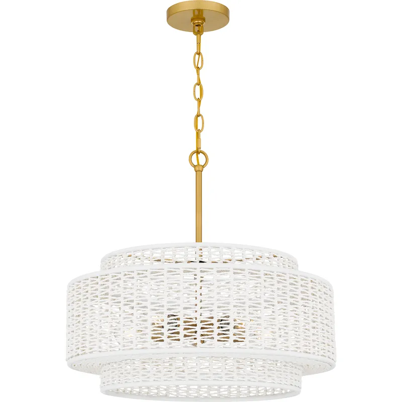 Teton 5 Light 20 inch Brushed Gold Pendant Ceiling Light