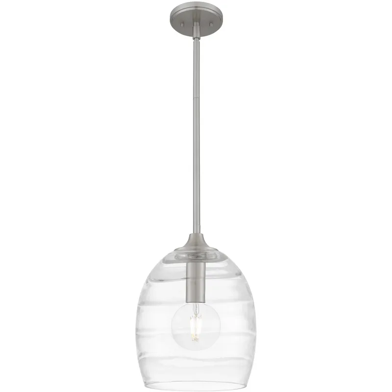 Lucy 1 Light 10 inch Brushed Nickel Mini Pendant Ceiling Light