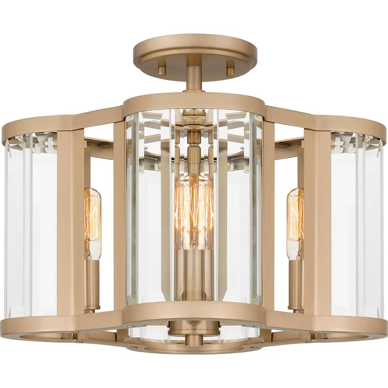Renee 4 Light 15 inch Bronze Gold Semi-Flush Mount Ceiling Light