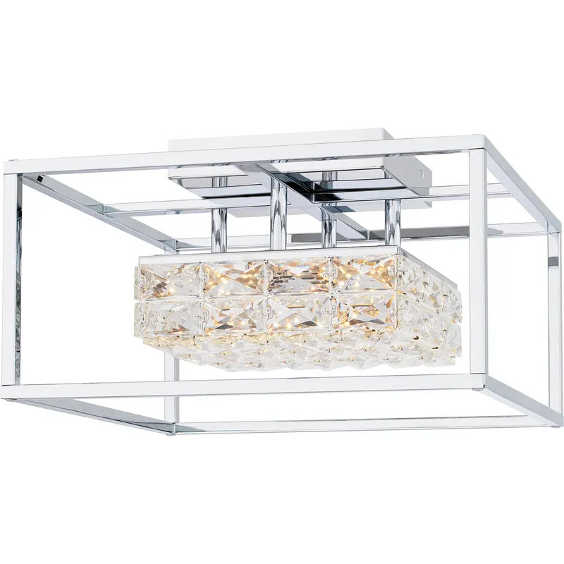 Dazzle LED 15.75 inch Polished Chrome Semi-Flush Mount Ceiling Light, Medium
