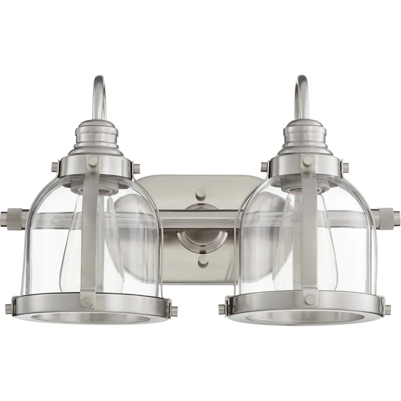 Banded Dome 2 Light 24.5 inch Satin Nickel Vanity Light Wall Light