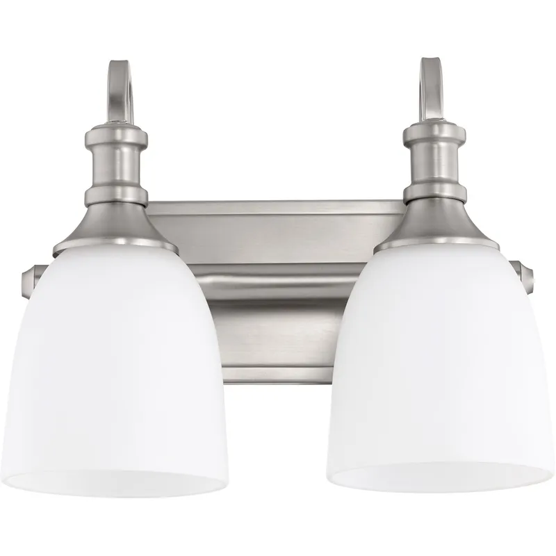 Richmond 2 Light 12.5 inch Satin Nickel Vanity Light Wall Light in Satin Opal