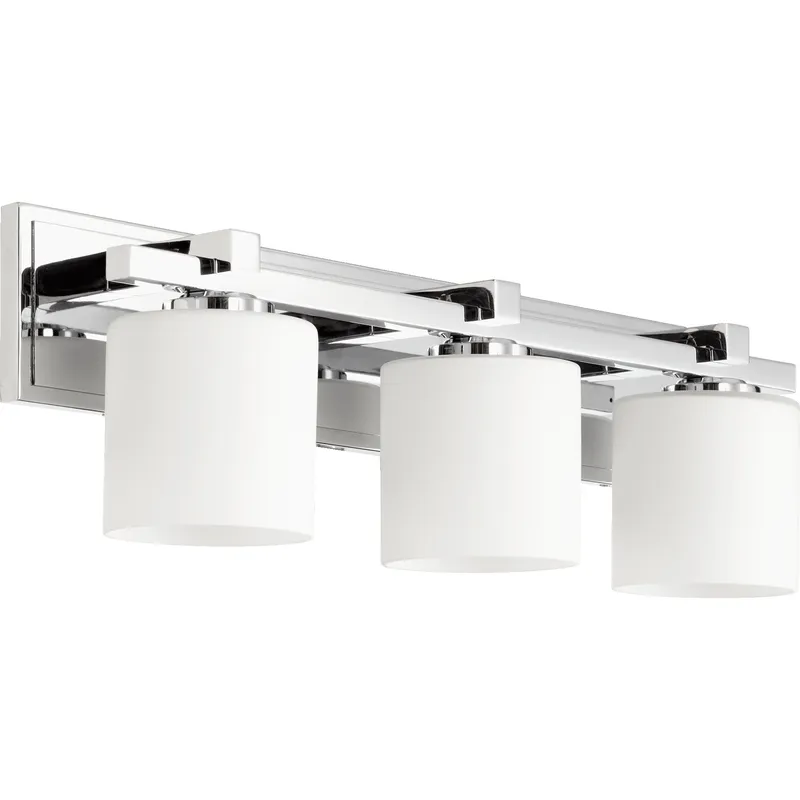 Fort Worth 3 Light 24 inch Chrome Vanity Light Wall Light in Satin Opal