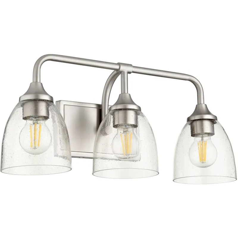 Enclave 3 Light 19.25 inch Satin Nickel Vanity Light Wall Light in Clear Seeded