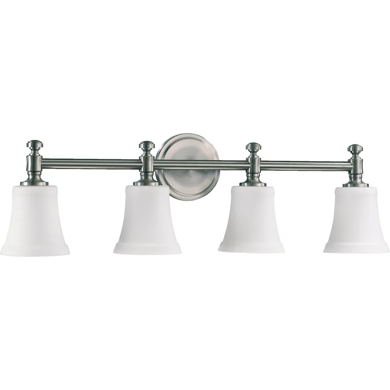 Rossington 4 Light 30 inch Satin Nickel Vanity Light Wall Light in Satin Opal