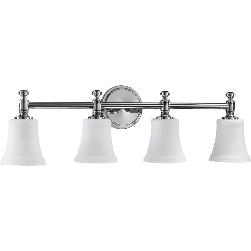 Rossington 4 Light 30 inch Chrome Vanity Light Wall Light in Satin Opal
