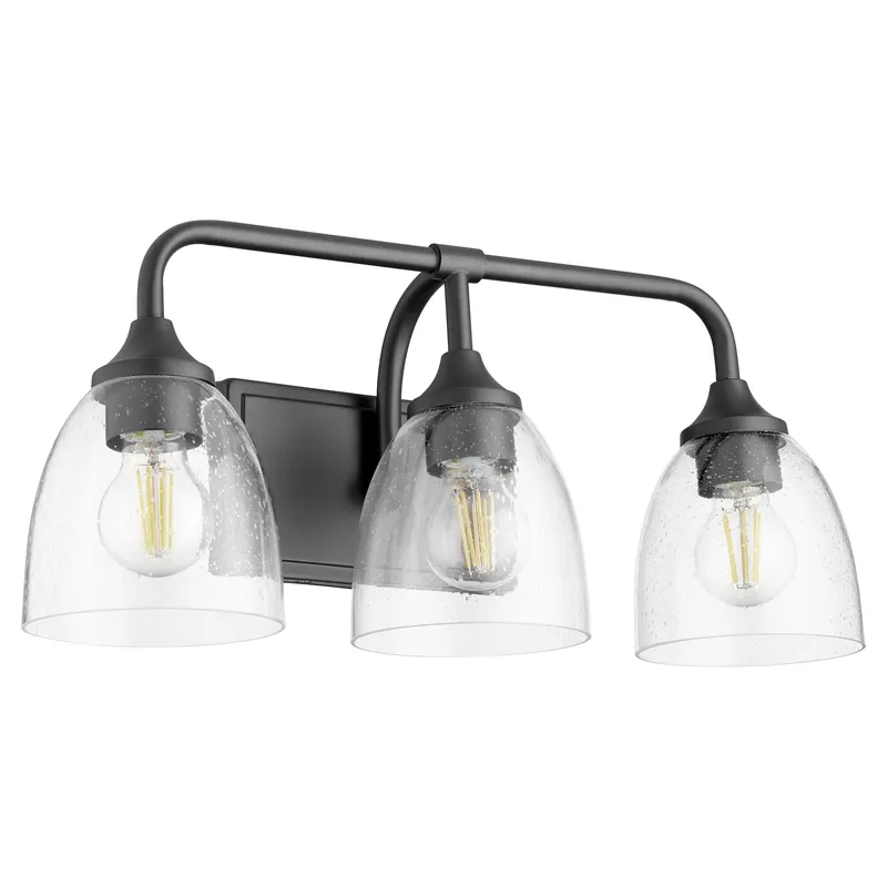 Enclave 3 Light 19.25 inch Matte Black Vanity Light Wall Light in Clear Seeded