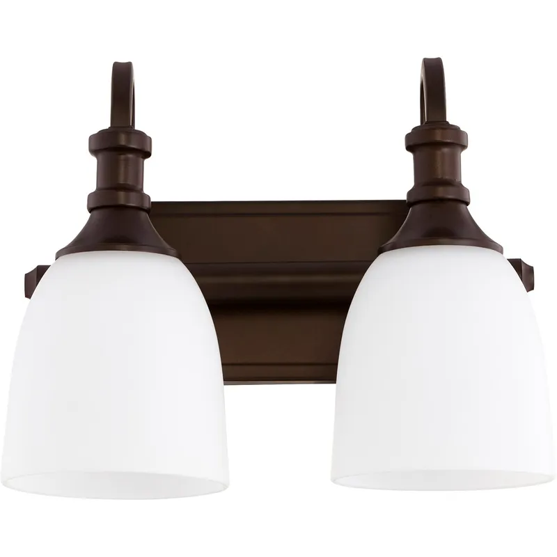 Richmond 2 Light 12.5 inch Oiled Bronze Vanity Light Wall Light in Satin Opal